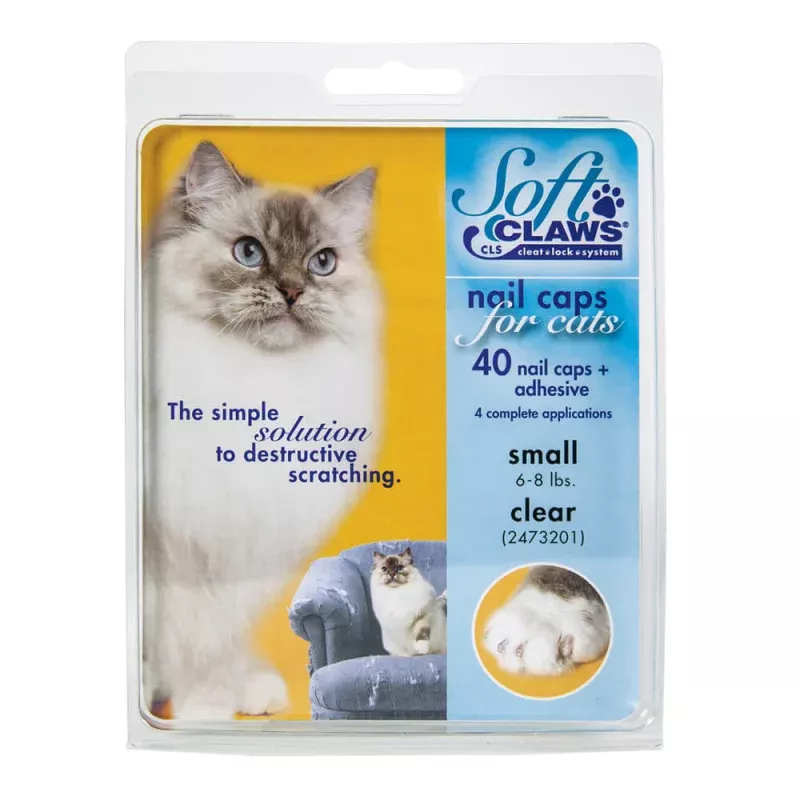 Soft Claws Nail Caps for Cats, 40 ct Clear