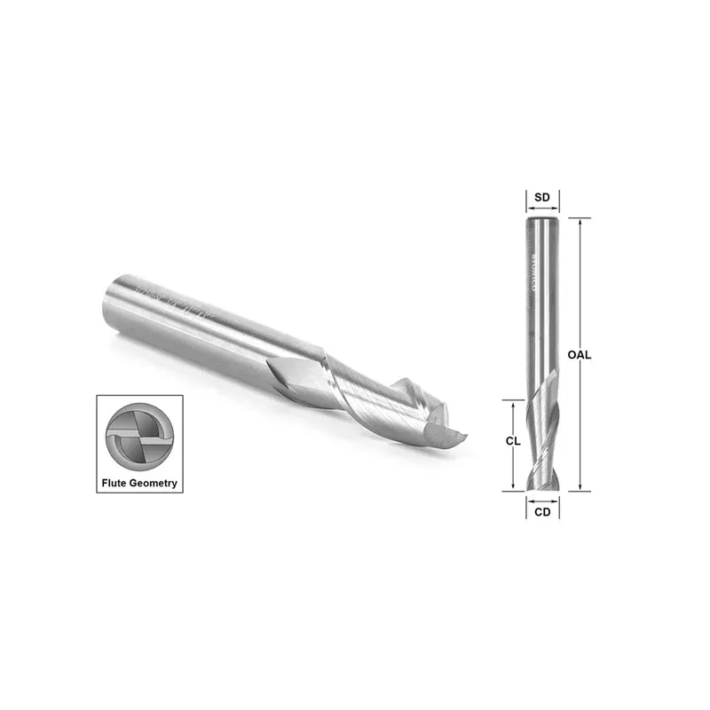 Solid Carbide Upcut Two Flute Spiral Router Bits 1/4″ Diameter