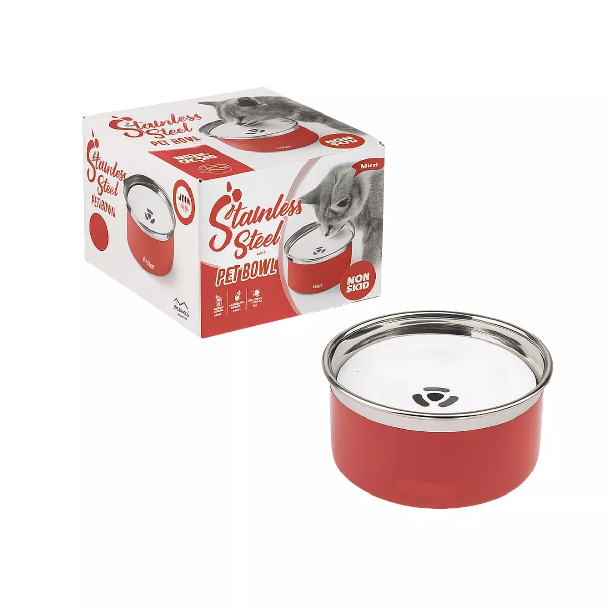 Splash Control Dog Bowl 3.7L - Crimson Red