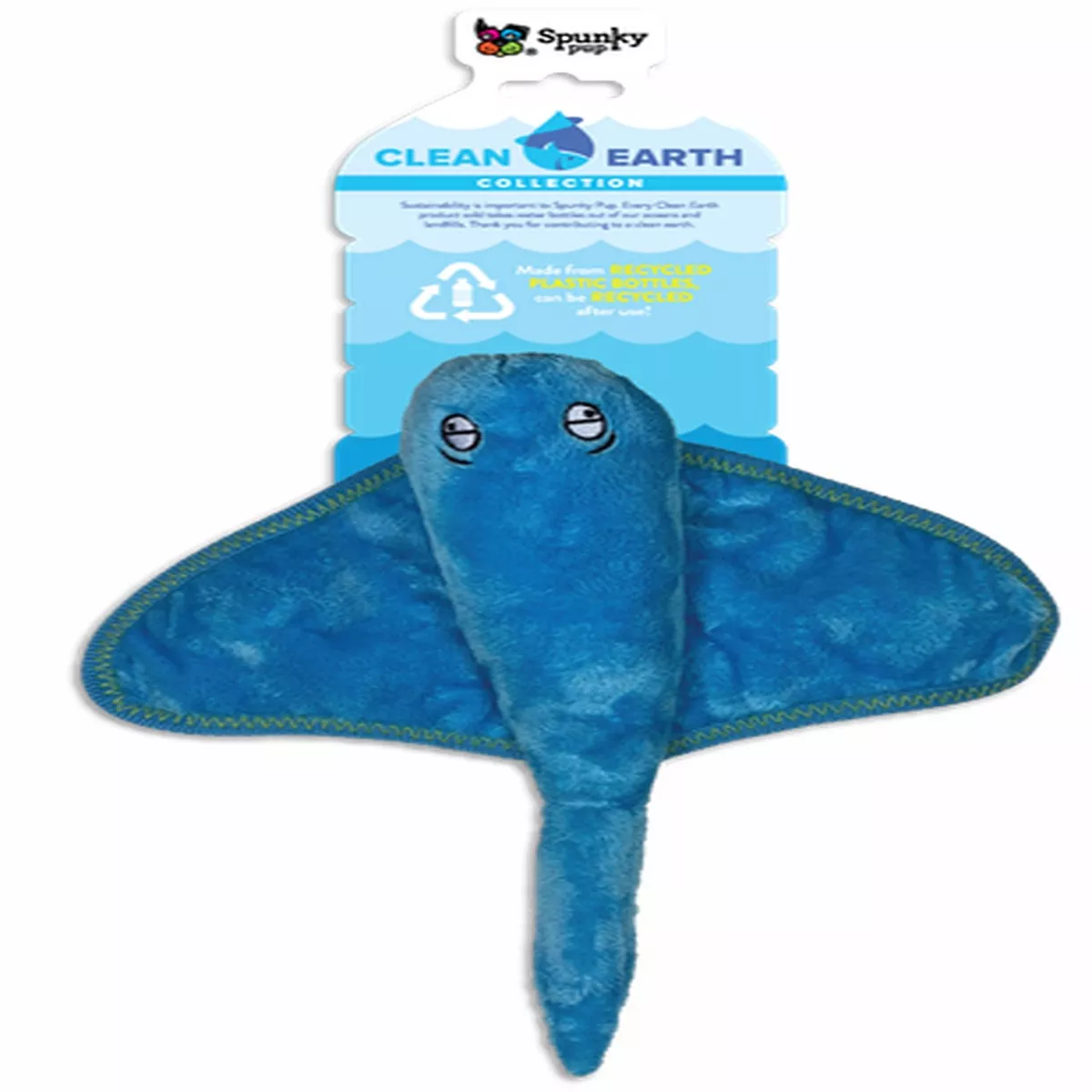 Spunky Pup Clean Earth Stingray Dog Toy