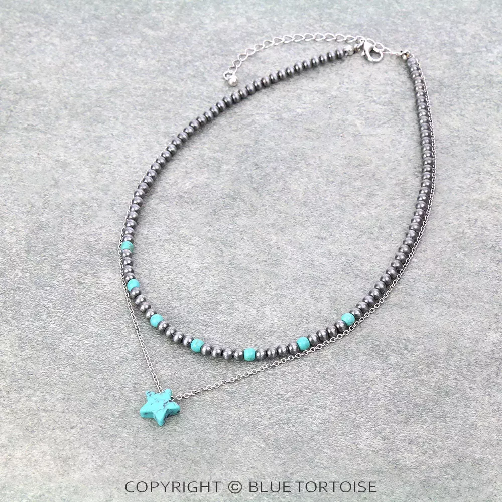 Star Stone 2Row Necklace