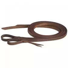 Tough1 Doubled & Stitched Harness Leather Split Reins with Waterloop Tie Ends