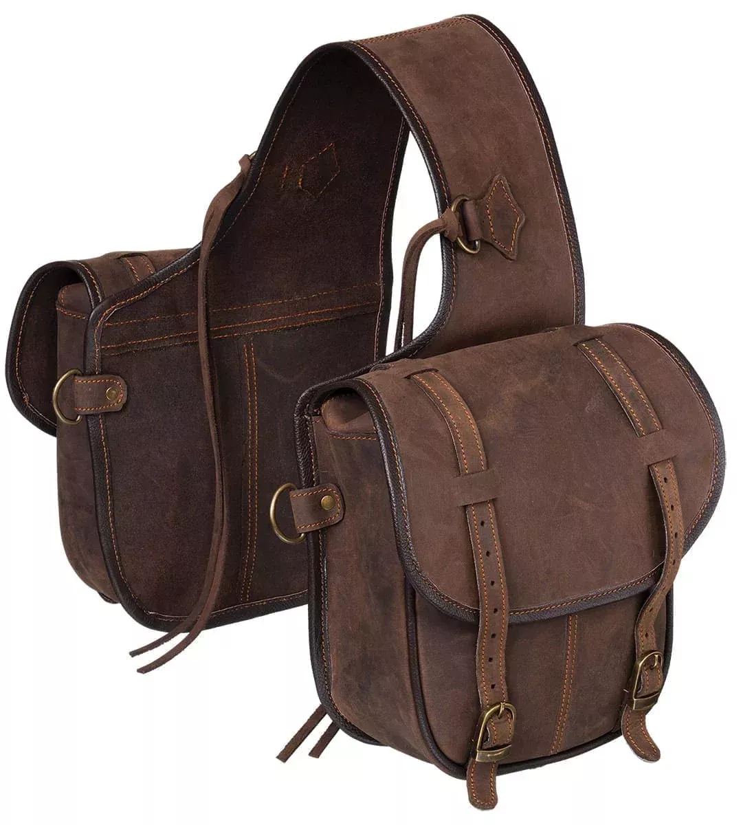 Tough1 Soft Leather Saddle Bag