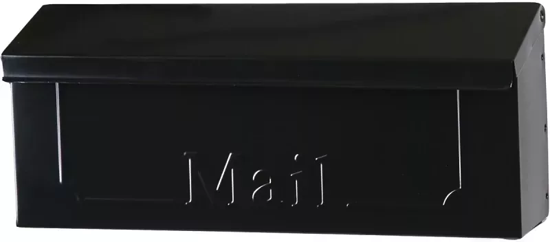 Townhouse Wall-mount Mailbox, Small Horizontal, Black Steel