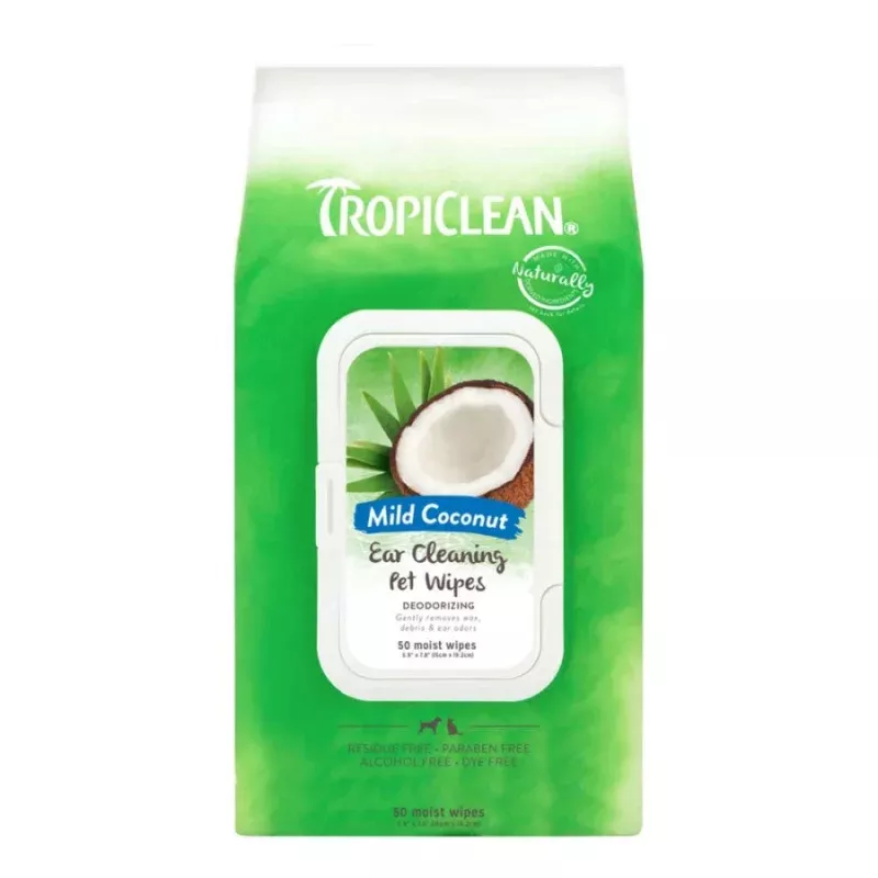 TropiClean Deodorizing Ear Cleaning Pet Wipes