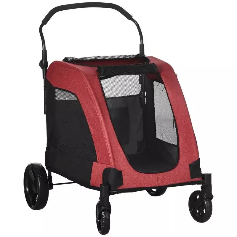 Universal Pet Stroller Foldable with Storage (Red)