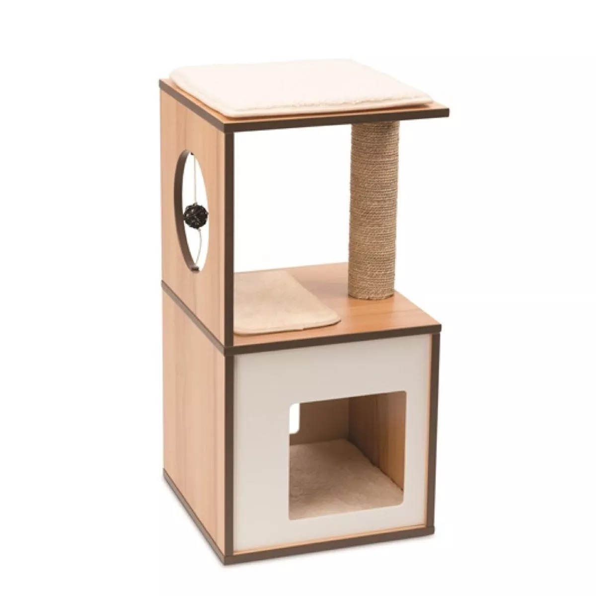 Vesper V-Box In Walnut Small Cat Condo