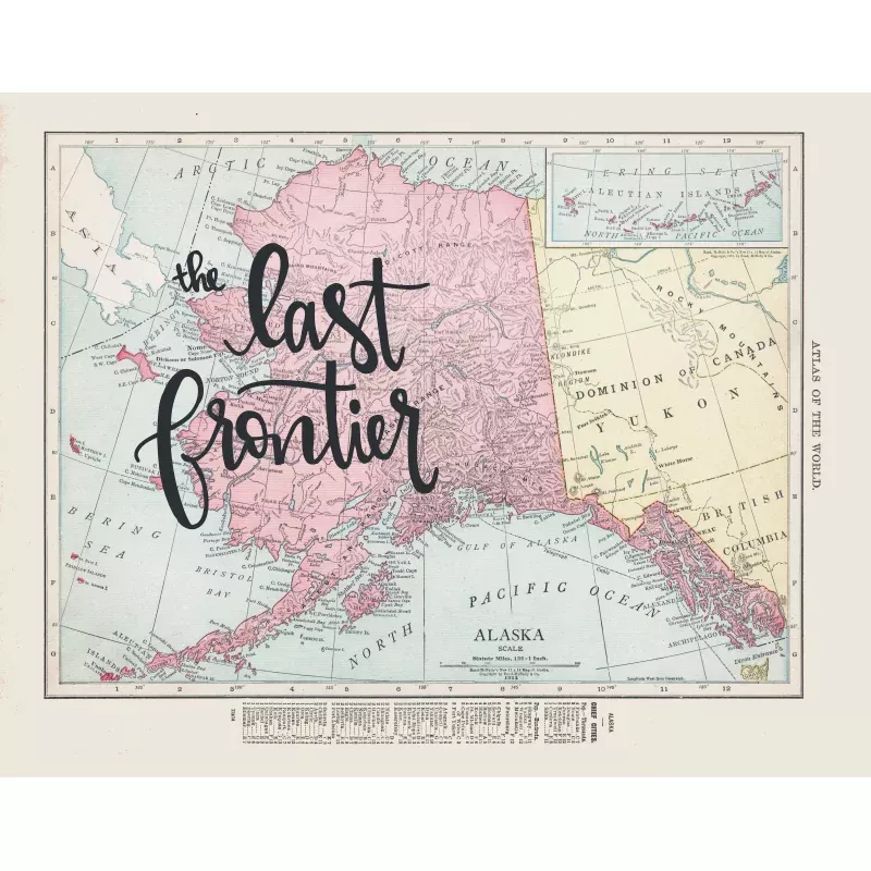 Vintage Alaska State Map Print