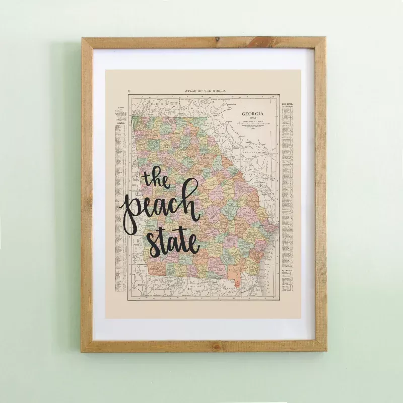 Vintage Georgia State Map Print