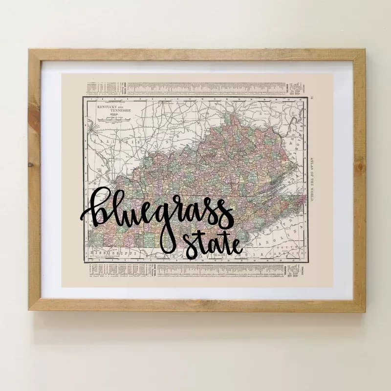 Vintage Kentucky State Map Print