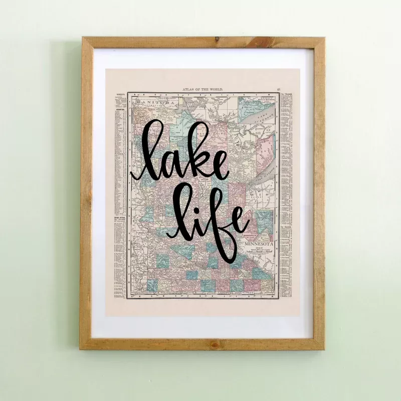 Vintage Minnesota State Map Print