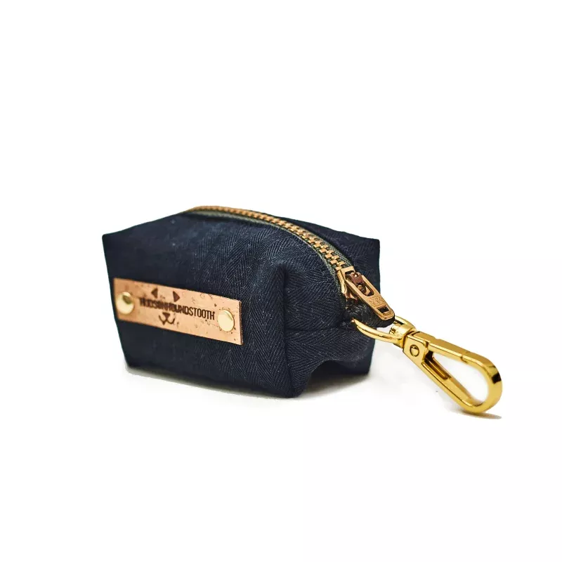 Washed Black Chevron Waste Bag Dispenser Olive