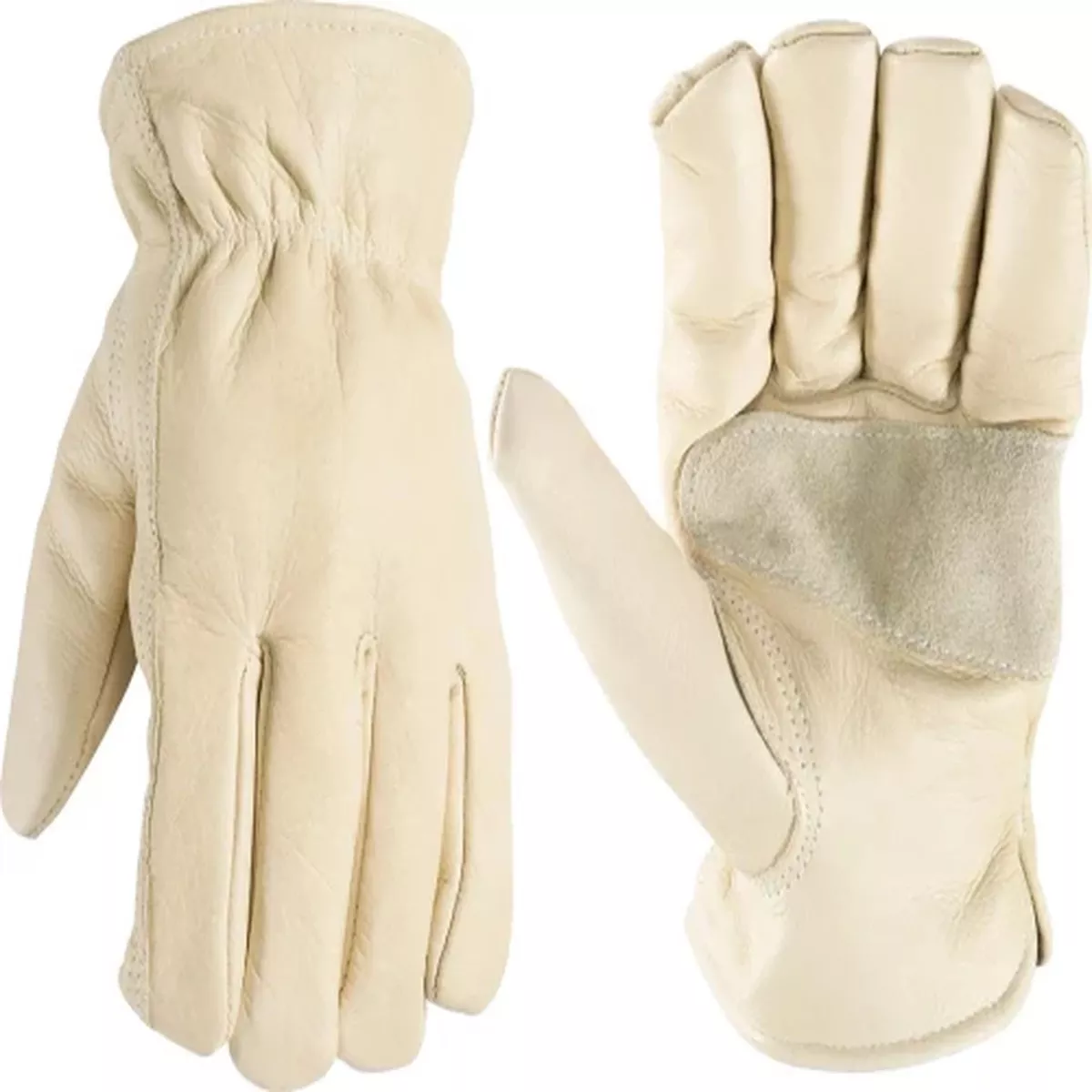 Wells Lamont Mens Cowhide Slip-On Work Gloves, Medium
