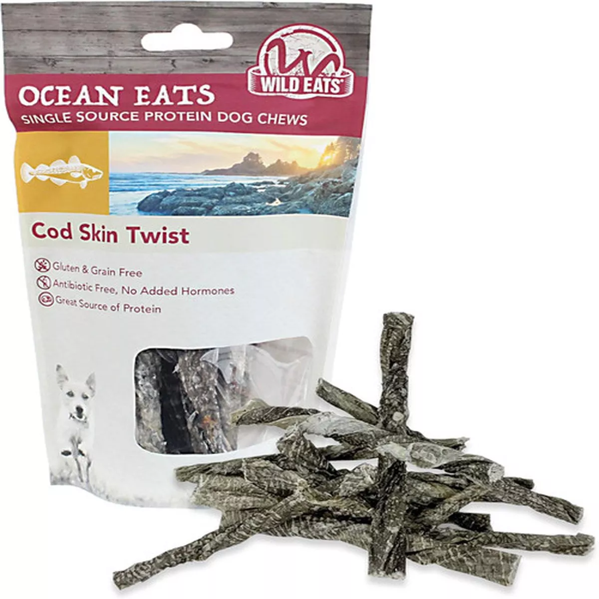Wild Eats Cod Skin Twist Dog Chews