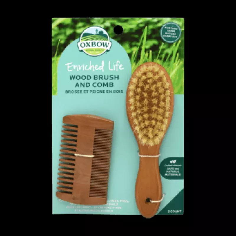 Wood Brush & Comb for Small Pets