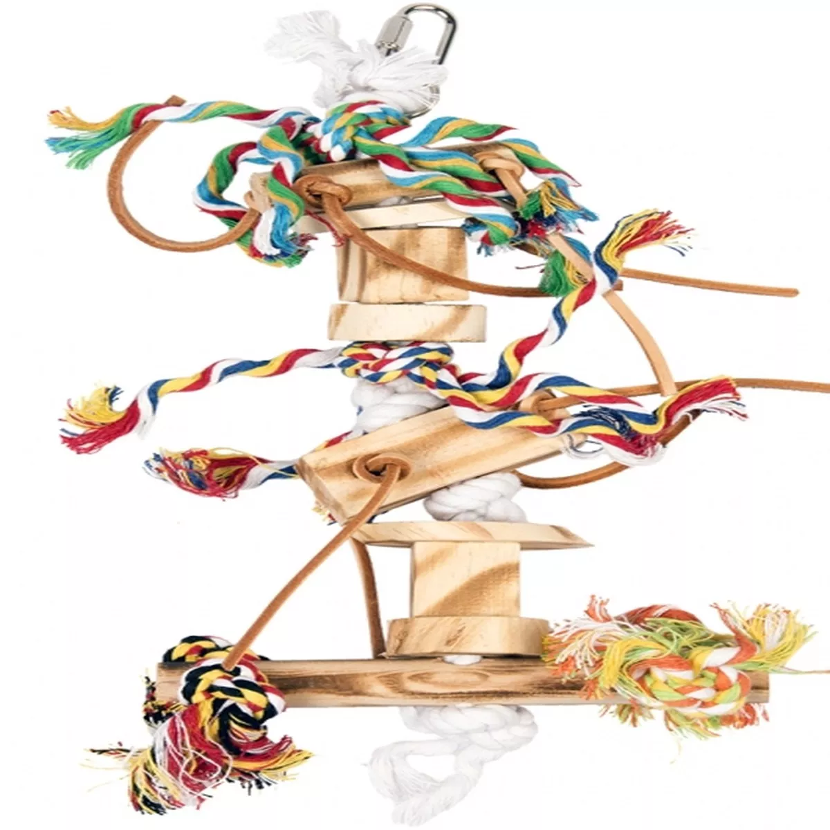 WOODEN HANGER LEATHER ROPE