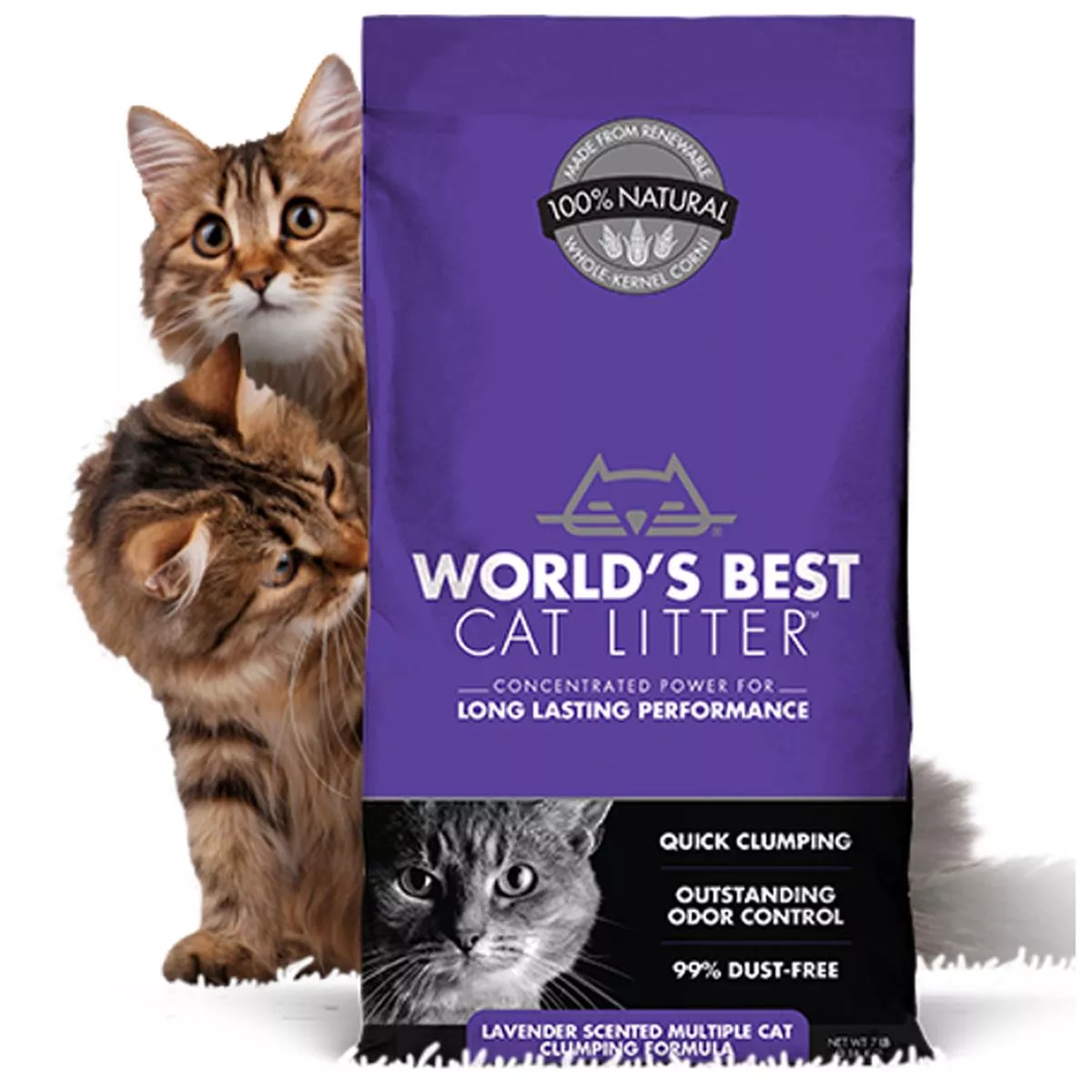World’s Best Cat Litter Lavender Scented Multiple Cat Clumping Formula