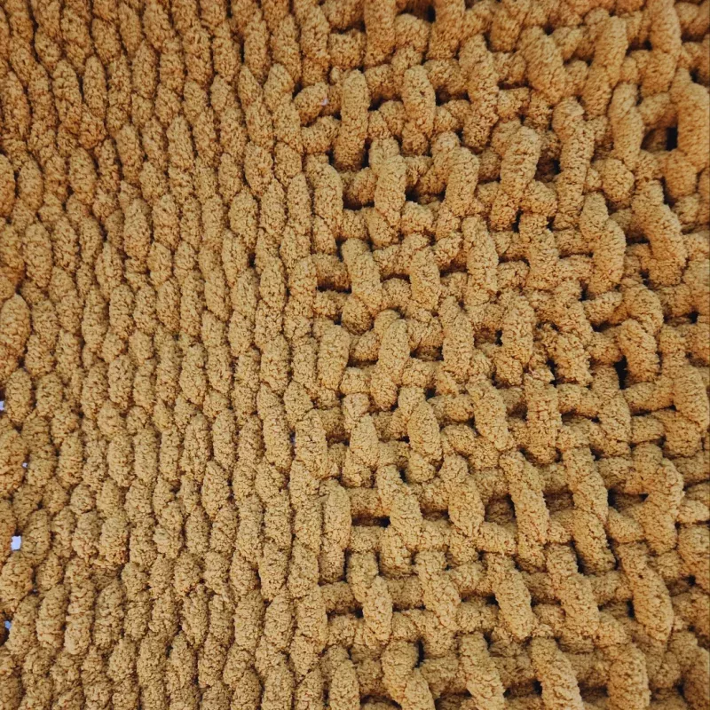 Yellow Combo Stitch Chenille Throw, 5.3x5ft