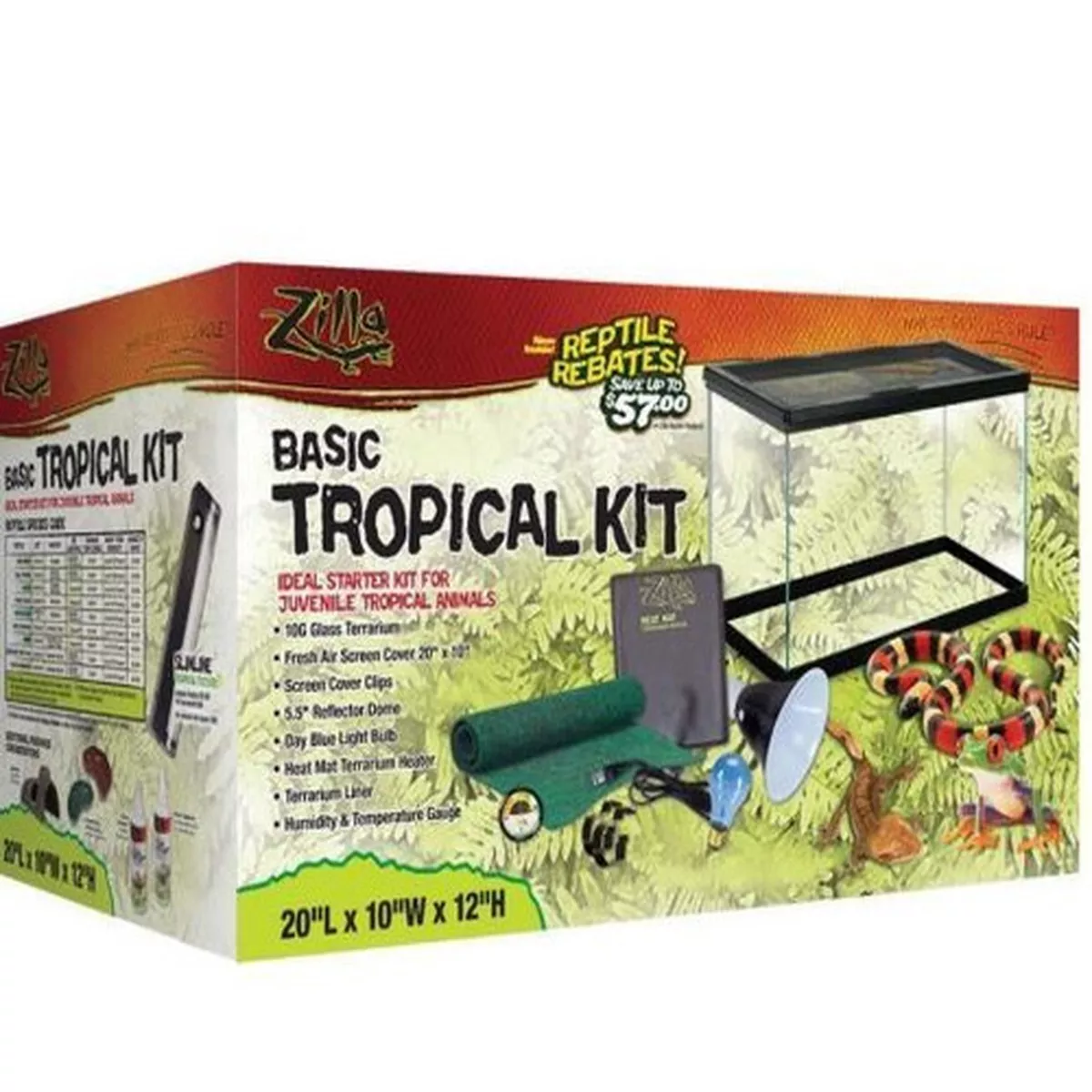 Zilla Basic Tropical Starter Kit 10 Gallon Tank