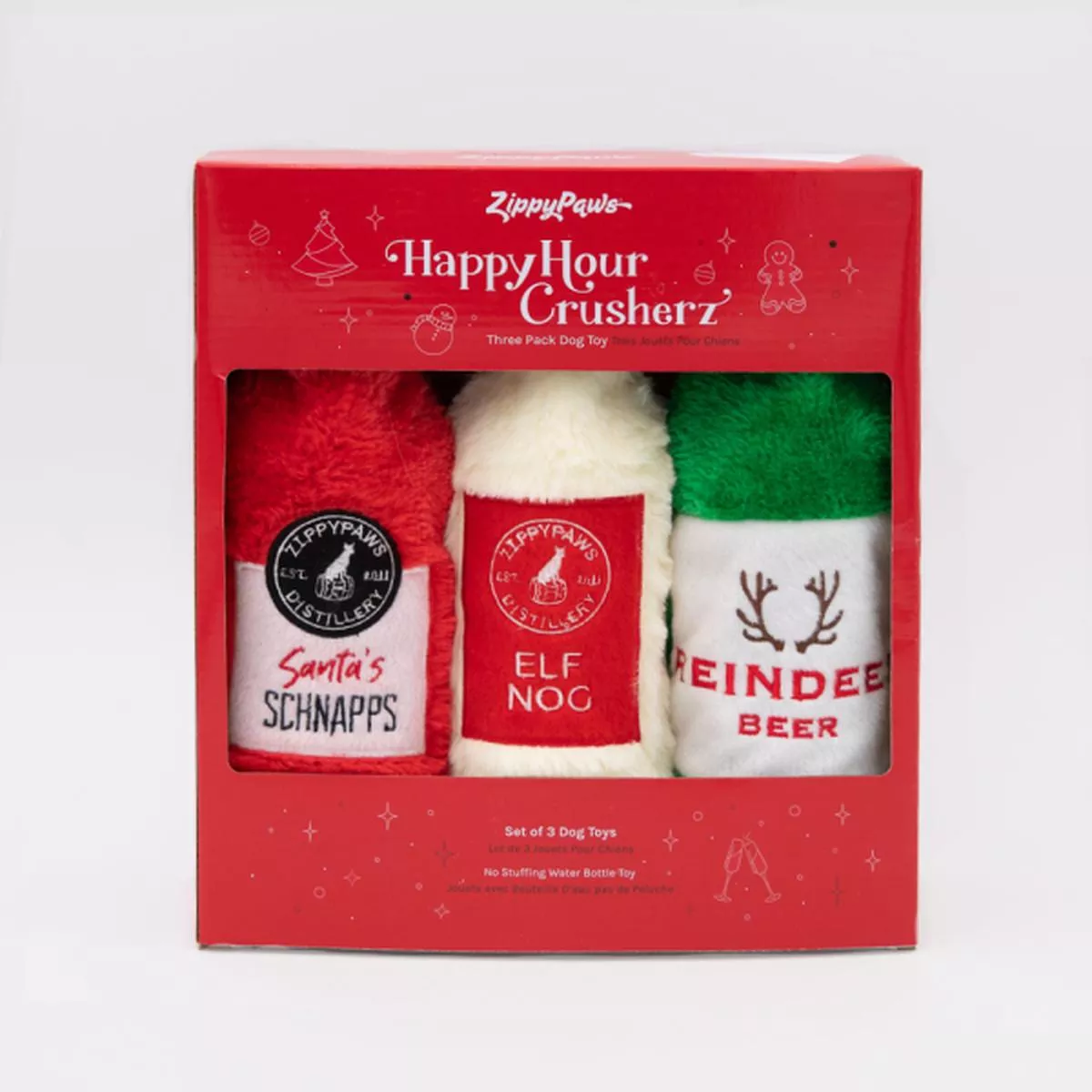 ZippyPaws Happy Hour Crushers Holiday Three Pack