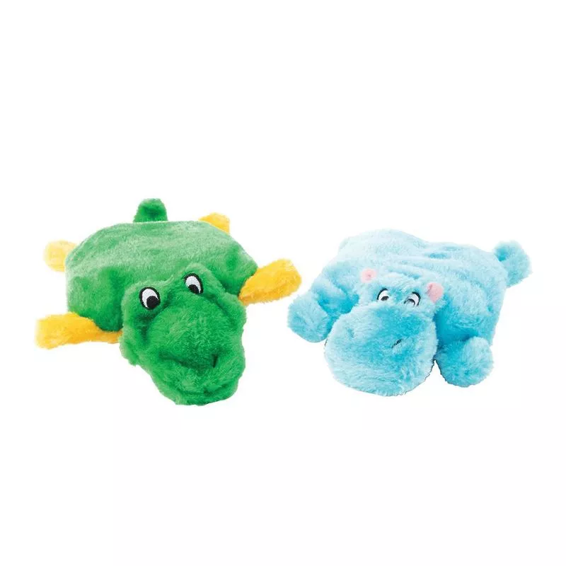 Zippypaws Squeakie Pads – Hippo & Alligator 2pack