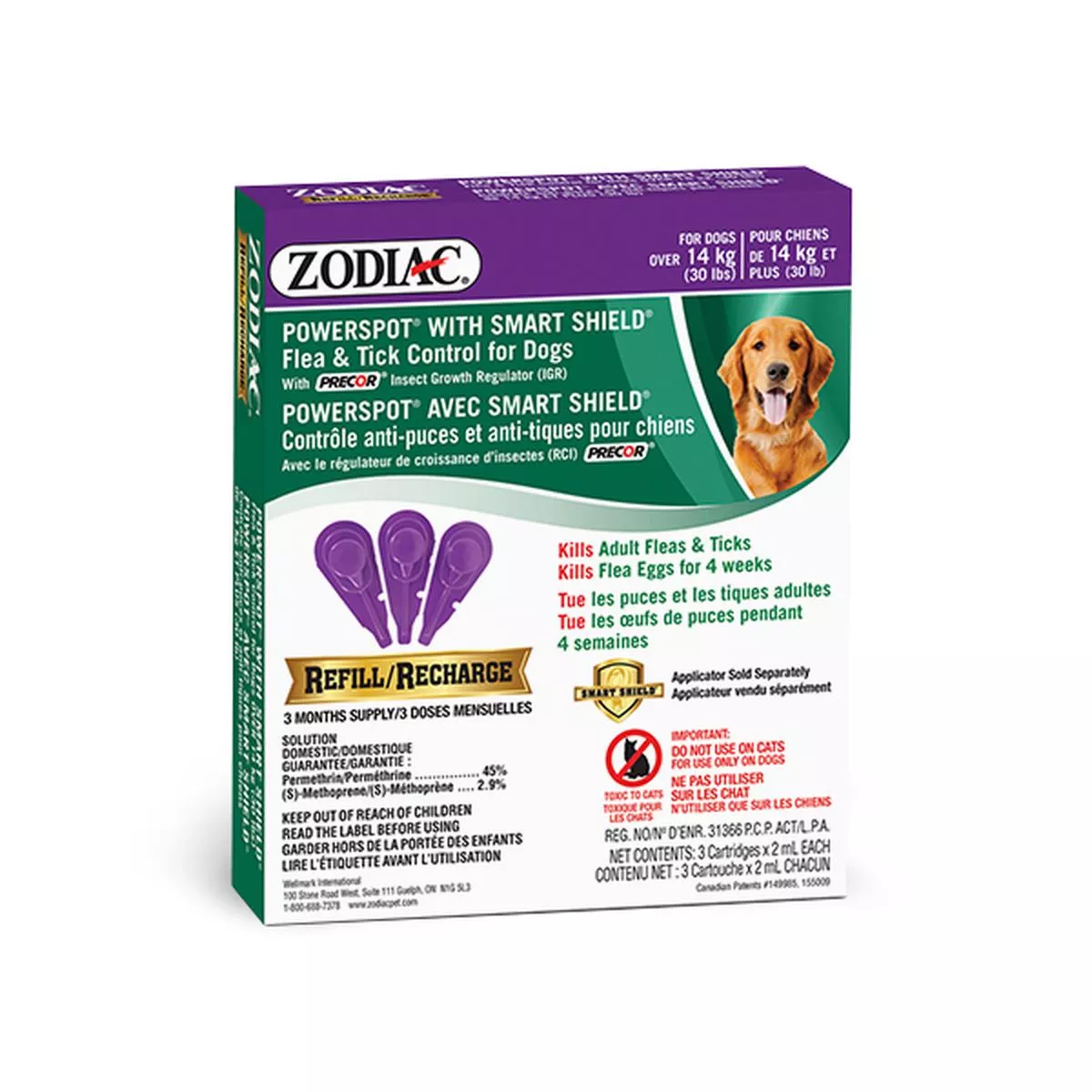 Zodiac Powerspot Smart Shield Flea & Tick Control Refill for Dogs Over 14-kg