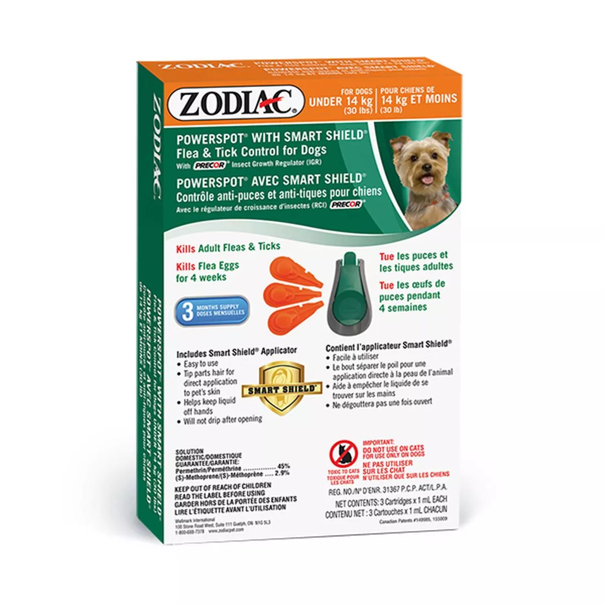 Zodiac Powerspot Smart Shield & Tick Control for Dogs Under 14-kg