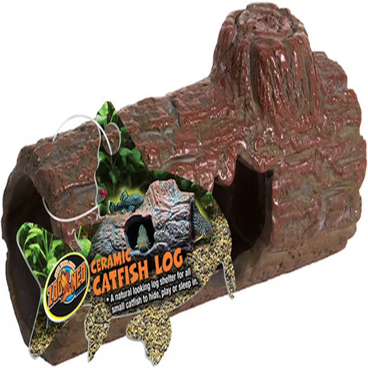 Zoo Med Ceramic Sinking Catfish Log, 6.45"