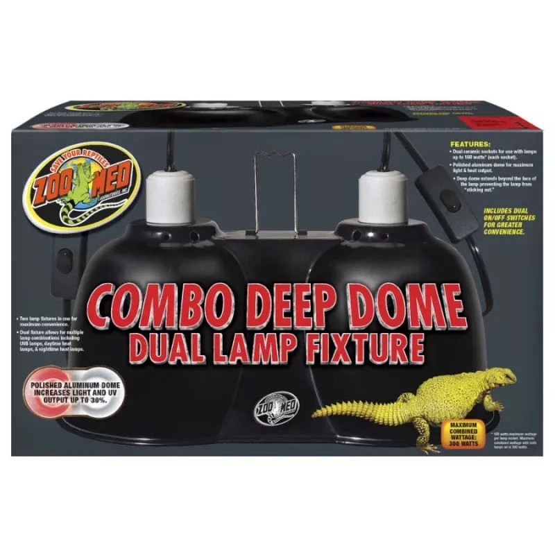 Zoo Med Combo Deep Dome Dual Lamp Fixture