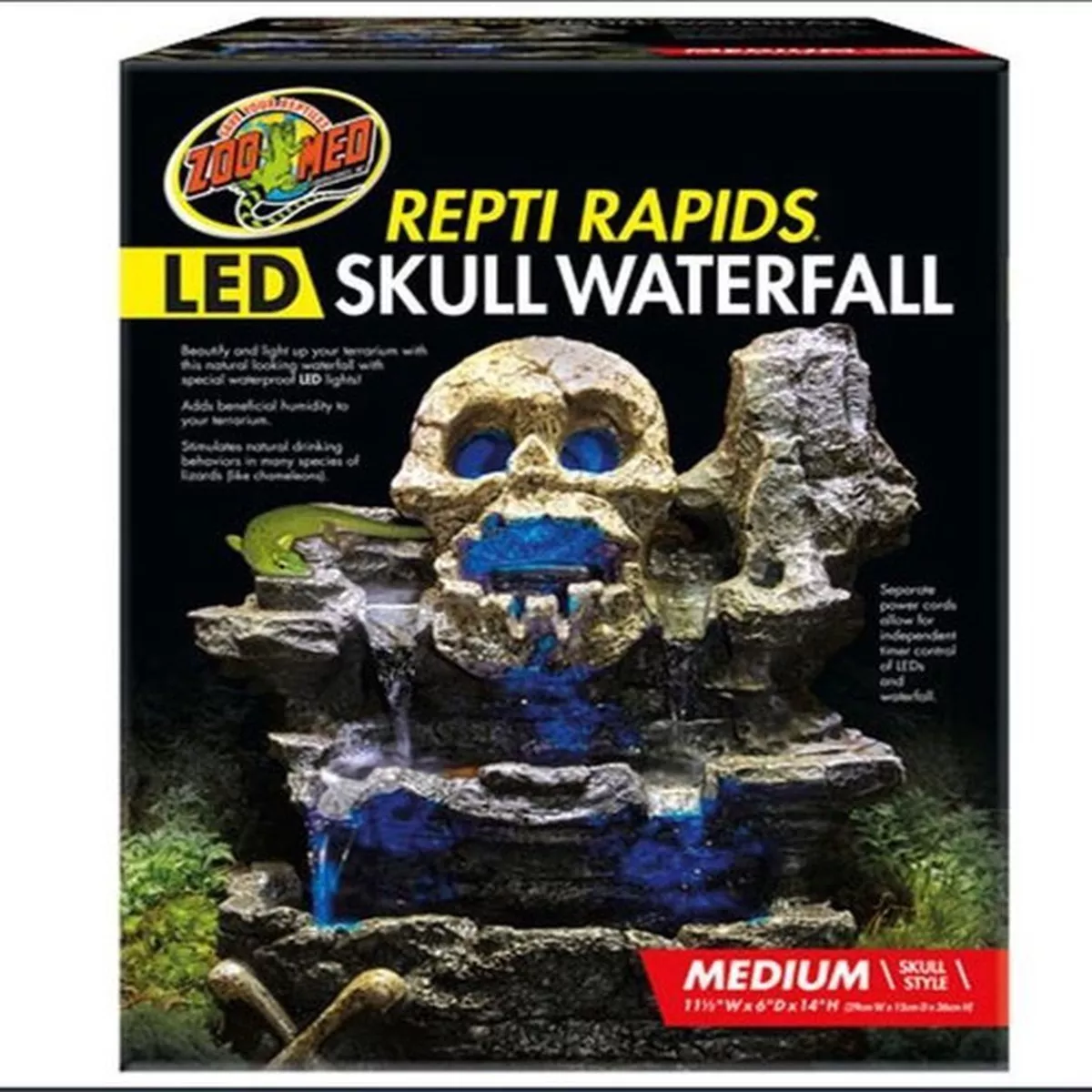 Zoo Med Repti Rapids Medium LED Waterfall Skull
