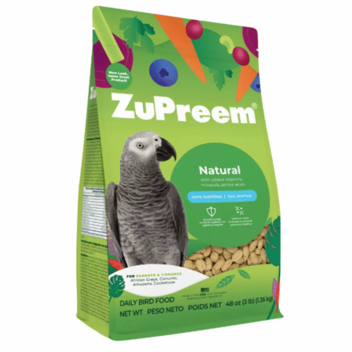 ZuPreem Natural Bird Food, Parrots & Conures