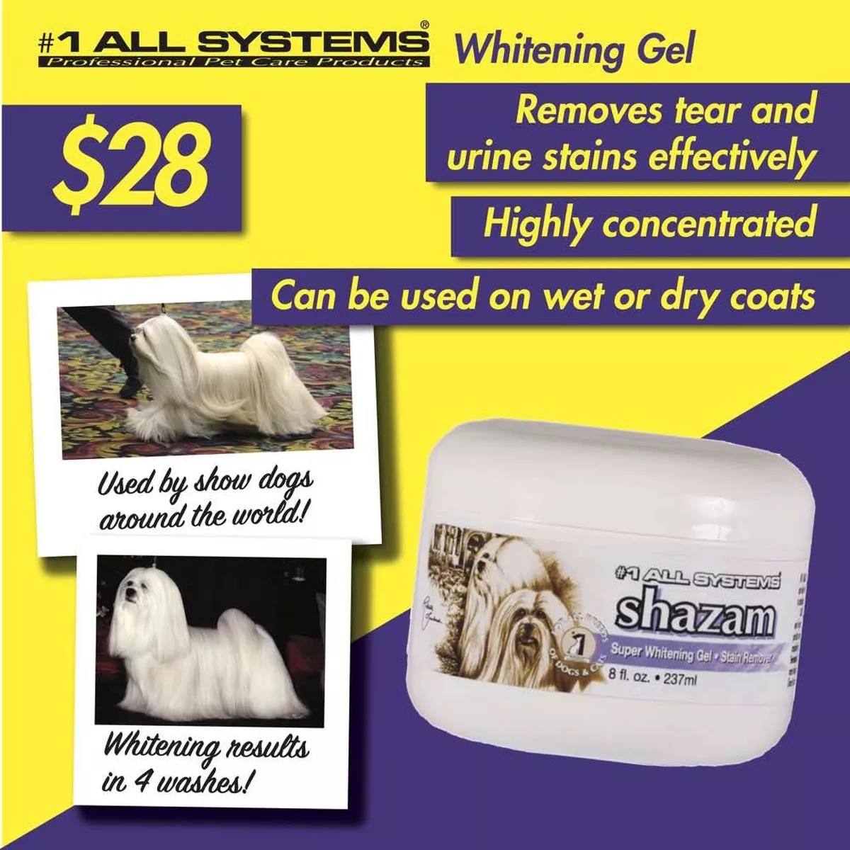 ZZZ #1 All Systems SHAZAM Pet Whitening Gel 8oz
